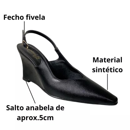 Chanel Helena Be Feminino Preto Bico Fino 