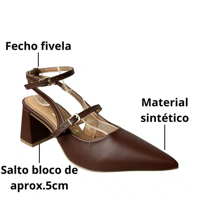 Chanel Vizzano Feminino Chocolate Fecho Fivela 