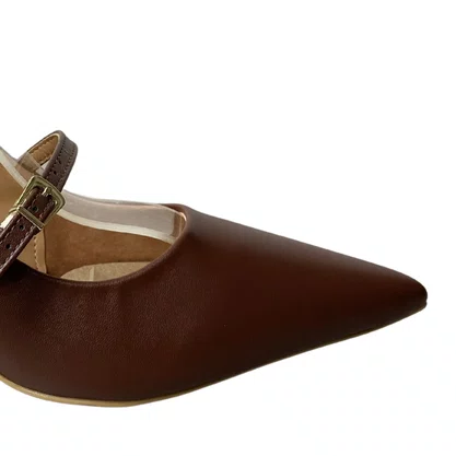 Chanel Vizzano Feminino Chocolate Fecho Fivela 