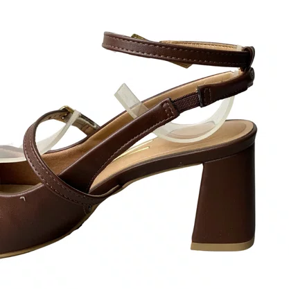Chanel Vizzano Feminino Chocolate Fecho Fivela 