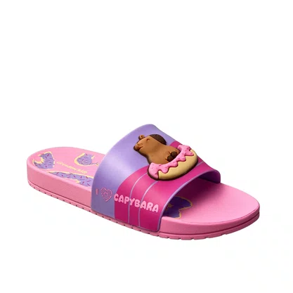 Chinelo Grendene Infantil Feminino Rosa Capivara 