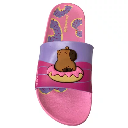 Chinelo Grendene Infantil Feminino Rosa Capivara 
