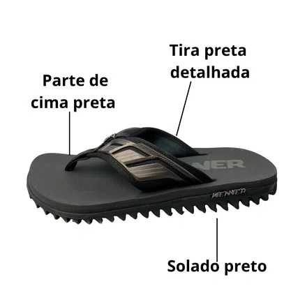 Chinelo Kenner Masculino Kivah Preto 