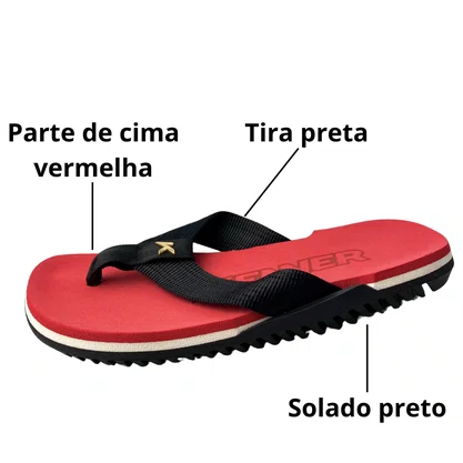 Chinelo Kenner Masculino Nk6 Vermelho Tomate