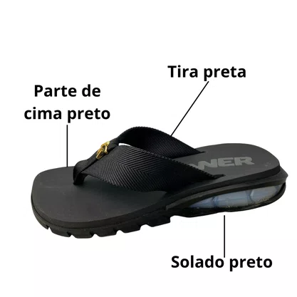 Chinelo Kenner Masculino Orak Preto
