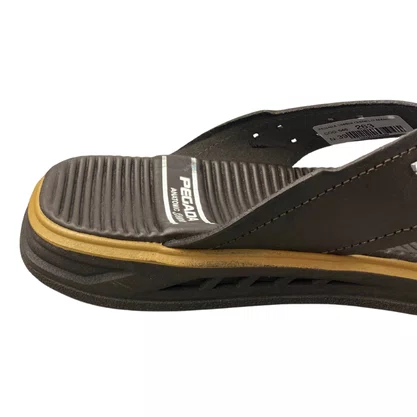 Chinelo Pegada Masculino Brown Couro 