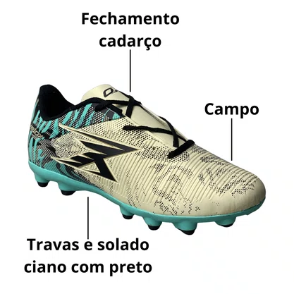 Chuteira Oxn Masculino Bege Campo 