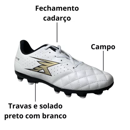 Chuteira Oxn Masculino Branco Campo 