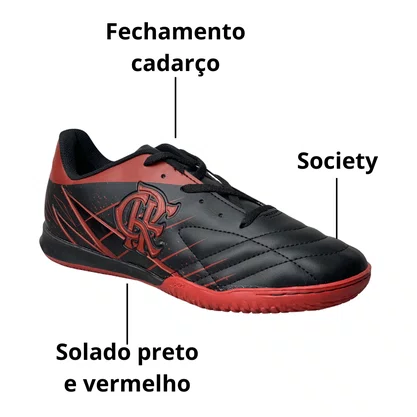 Chuteira Oxn Masculino Preto Flamengo