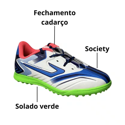 Chuteira Topper Infantil Branco Society 