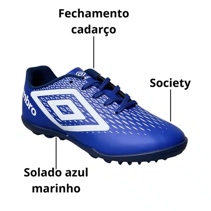 Chuteira Umbro Infantil Azul Futsal 