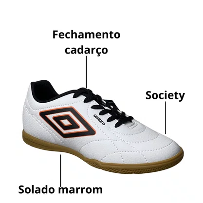 Chuteira Umbro Masculino Branco Futsal 