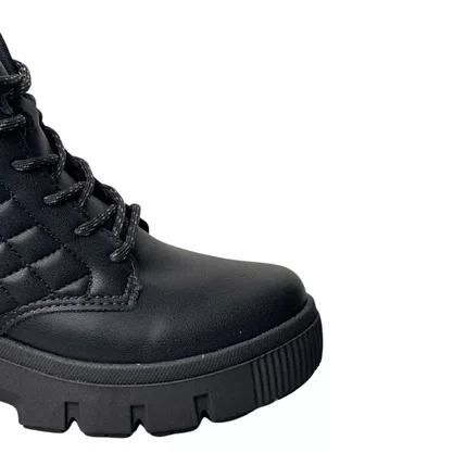 Coturno Kolosh Feminino Preto Fecho Zíper