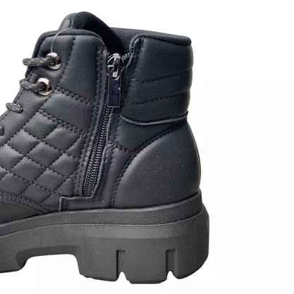 Coturno Kolosh Feminino Preto Fecho Zíper