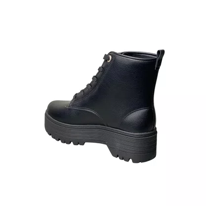 Coturno Moleca Feminino Preto Cadarço 