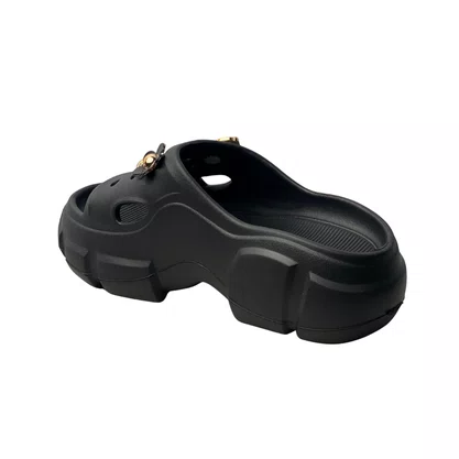 Crocs Aberto Yvate Feminino Preto Acompanha Acessórios