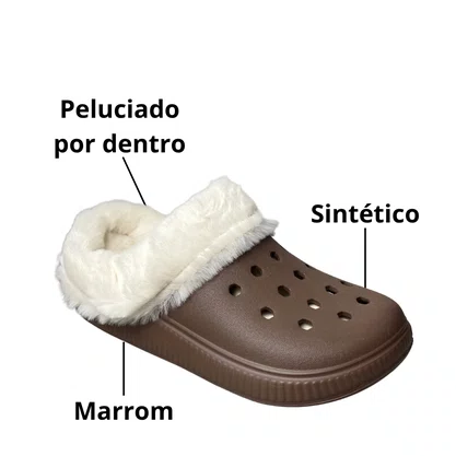 Crocs Moleca Feminina Chocolate Peluciada 