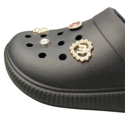 Crocs Molekinha Feminina Infantil Preta Acompanha Acessórios 