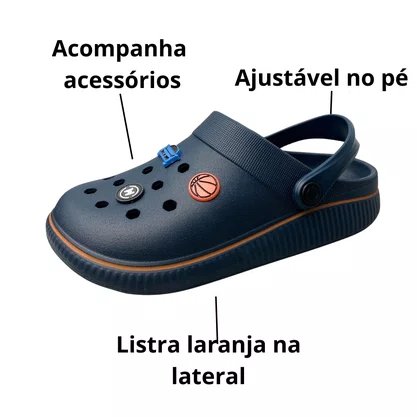 Crocs Molekinho Infantil Masculino Marinho Acompanha Acessórios 
