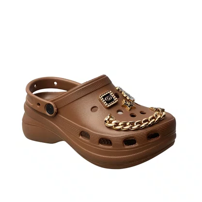 Crocs Nuvem Feminino Marrom  Acompanha Acessórios 