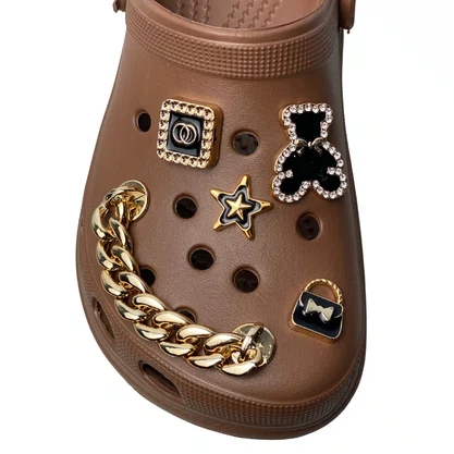 Crocs Nuvem Feminino Marrom  Acompanha Acessórios 
