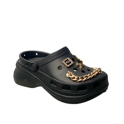 Crocs Nuvem Feminino Preto Acompanha Acessórios 