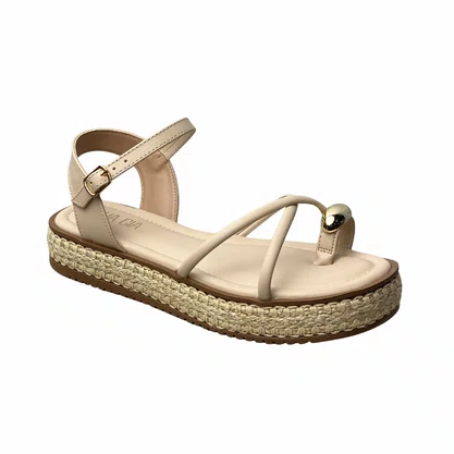 Flat Sua Cia Feminino Areia Ferragem Dourada 