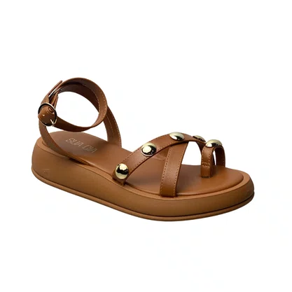 Flat Sua Cia Feminino Casca Ferragens Douradas 