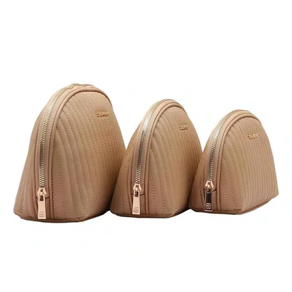 Kit Necessaire Chenson Feminino Bege Fecho Zíper 