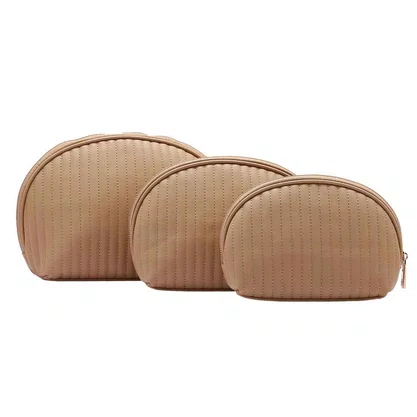 Kit Necessaire Chenson Feminino Bege Fecho Zíper 