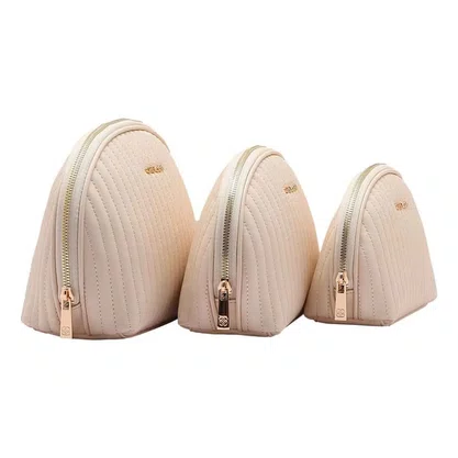 Kit Necessaire Chenson Feminino Nude Fecho Zíper 