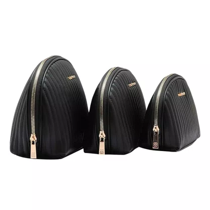 Kit Necessaire Chenson Feminino Preto Fecho Zíper 