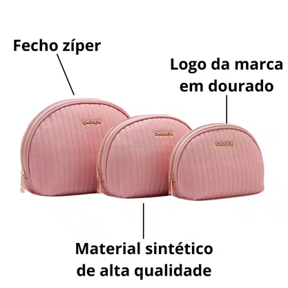 Kit Necessaire Chenson Feminino Rosa Fecho Zíper