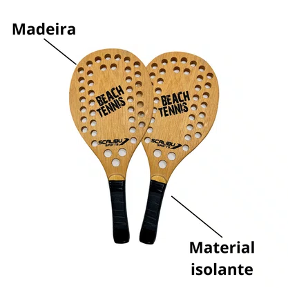 Kit Raquete Beach Tennis Scalibu Sports Madeira 