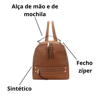 Mochila Wj Feminina Caramelo Alça Regulavél