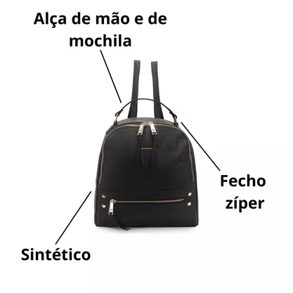 Mochila Wj Feminina Preto Alça Regulavél 