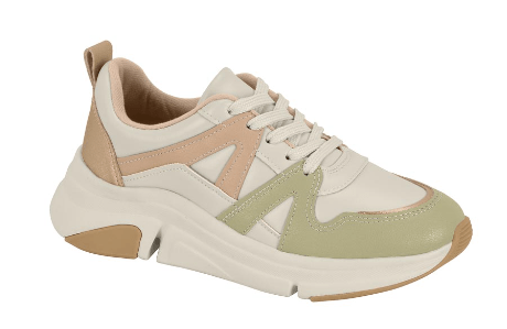 MODARE 7401.102.29643 TENIS FEM BRANCO OFF/VERDE/DOURADO/BEGE