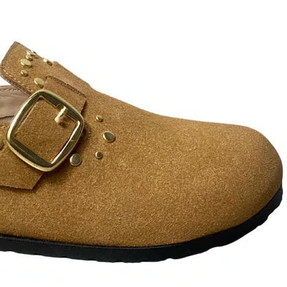 Mule Beira Rio Feminino Caramelo Ferragens Douradas