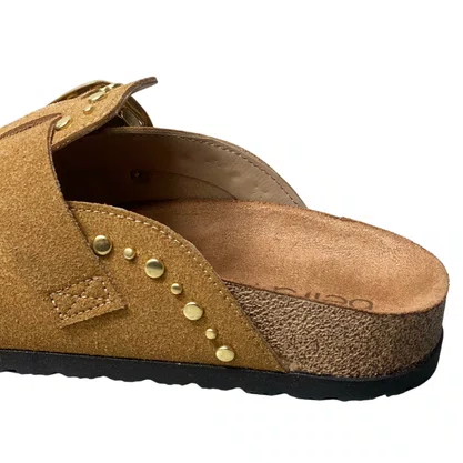Mule Beira Rio Feminino Caramelo Ferragens Douradas
