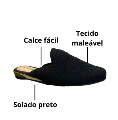 Mule Modare Feminino Preto Calce Fácil 