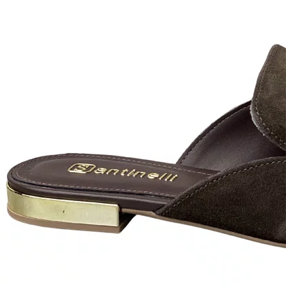Mule Santinelli Feminino Brum Ferragem Dourada 