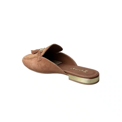 Mule Santinelli Feminino Caramelo Ferragem Dourada 