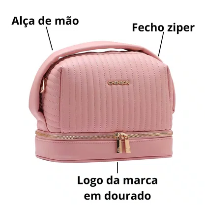 Necessaire Chenson Feminina Rosa Fecho Zíper 