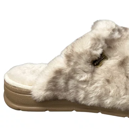 Pantufa Pegada Feminina Areia Café Peluciada 