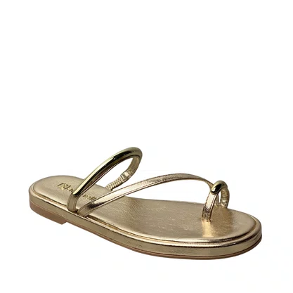 Rasteirinha Santinelli Feminina Ouro Light Ferragem Dourada