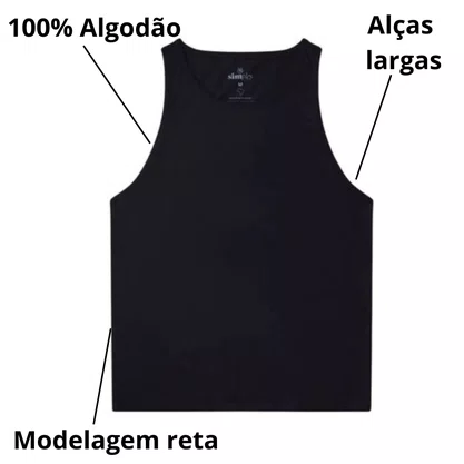 Regata Básica Masculina Simples Preto