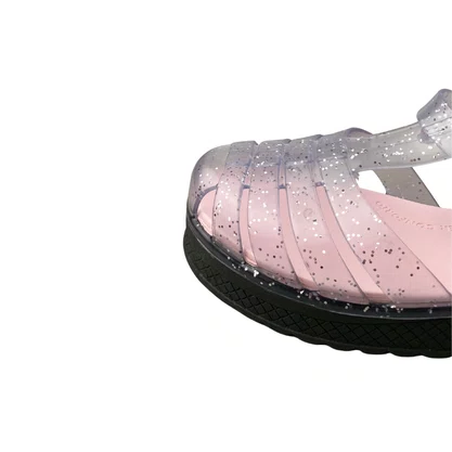 Sanadália Kidy Infantil Feminina Transparente Preto Glitter 