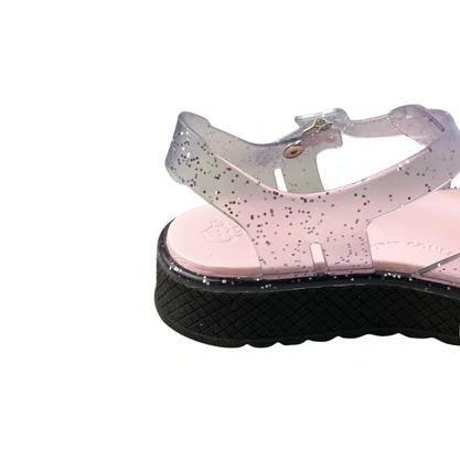 Sanadália Kidy Infantil Feminina Transparente Preto Glitter 