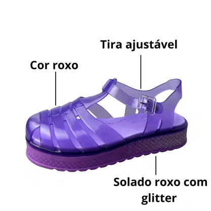 Sanadália Kidy Infantil Femnina Lilás Glitter 
