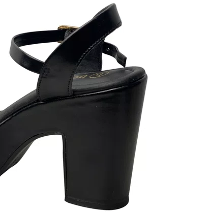 Sandália Bebecê Feminina Preto Salto Bloco 